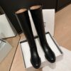 Full-grain leather upper and lower~ Best-selling slip-on wide-calf long boots for women