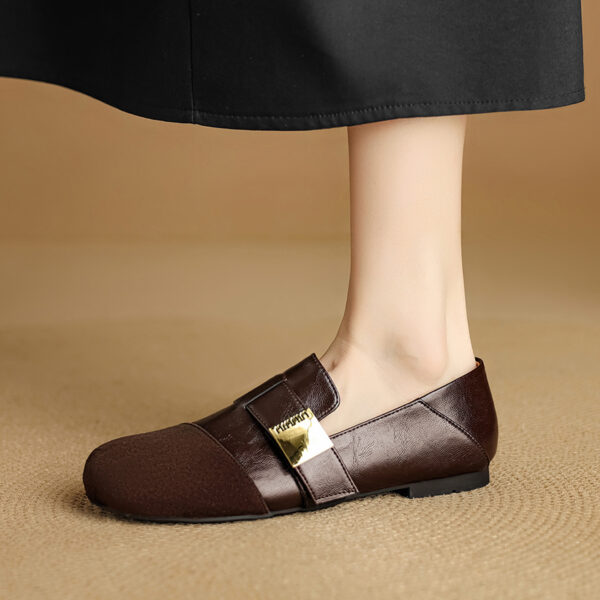 All-in-One Clogs 2025 New Style Super Comfortable Soft Sole Round Toe Fleece Lined Casual Women's Shoes with Metal Square Buckle Flat Shoes for Women