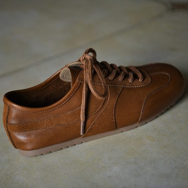 Women's Cowhide Merlot Trainer Fashion Casual Shoes Sneakers 2025 New Autumn Flat Heel Ladies' Shoes