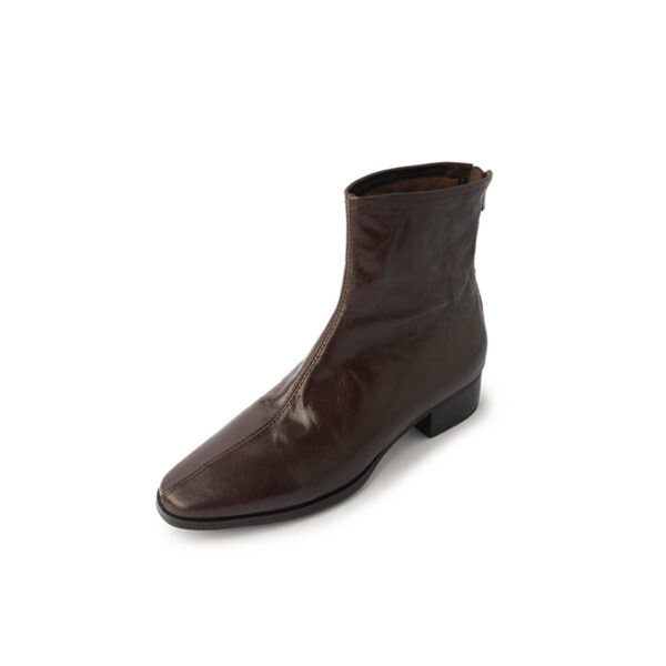 Korean Style Leading Lady ~ Soft and Comfortable Sheepskin Slim Boots 2025 Autumn Winter Chunky Low Heel Versatile Square Toe Genuine Leather Ankle Boots